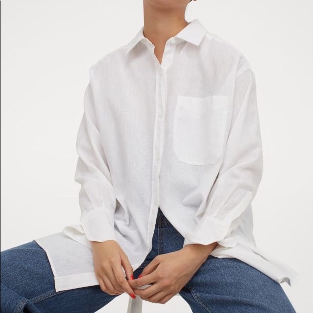 H&M oversized linen shirt